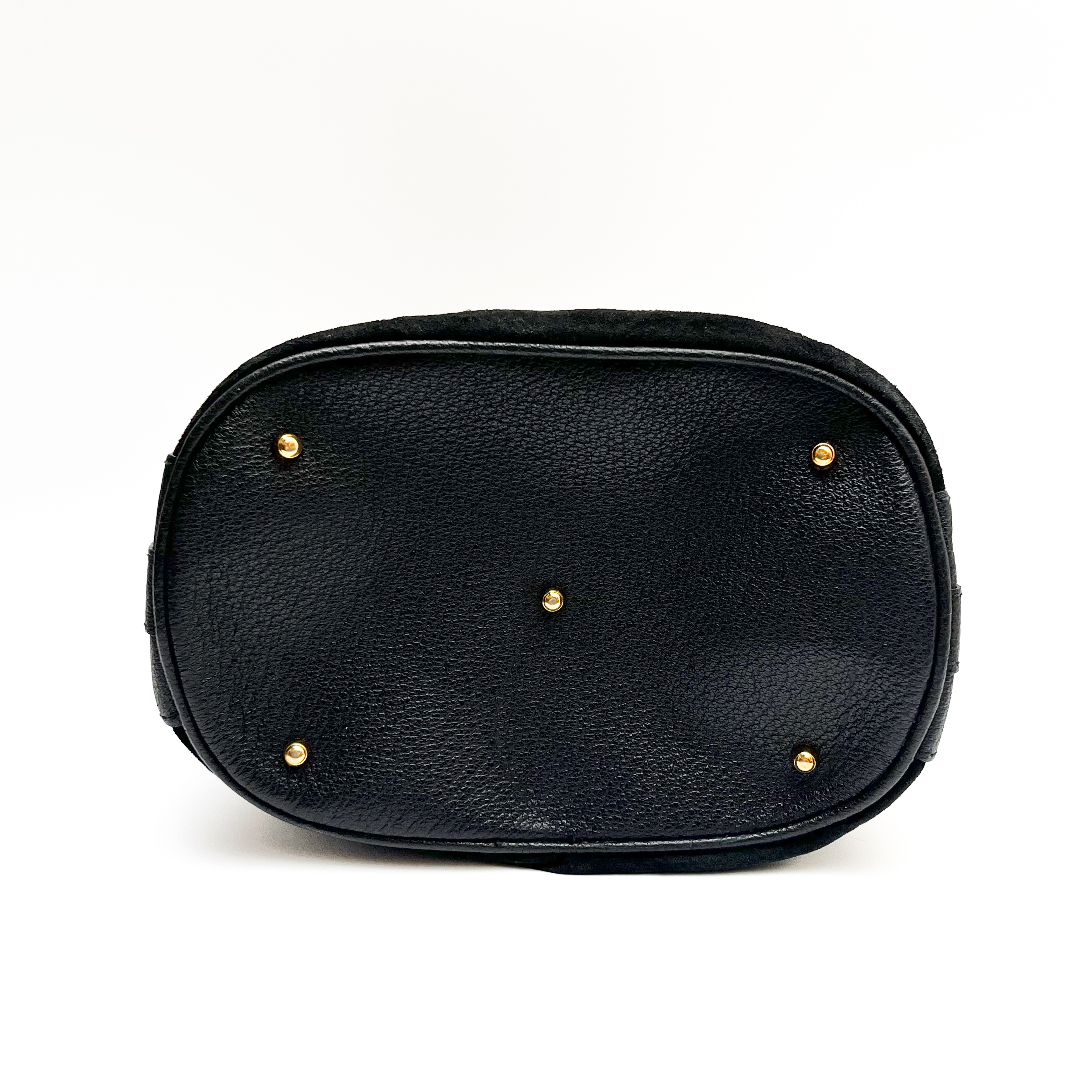 GUCCI Suede Mini Bucket Shoulder bag Hand Bamboo 2way Vintage Auth From Japan